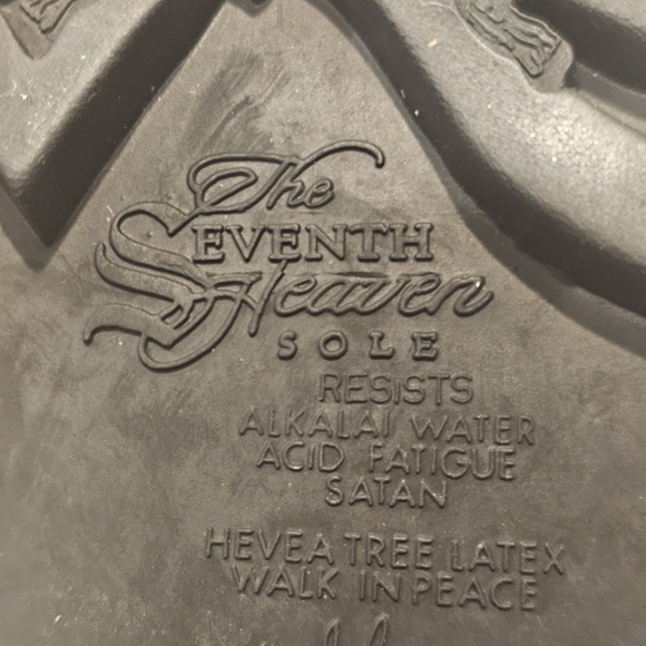 John Fluevog Black and Chunky Combat Boots With Blue Angel Stripe  Leather Boots - Picture 11 of 16